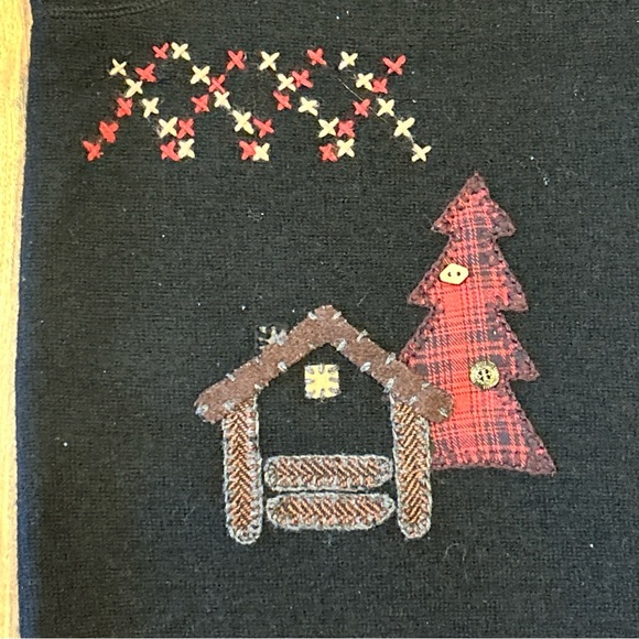 Vintage Woolrich Wool Sweater Vest Cabin Christmas Bear Size Medium - Picture 7 of 10